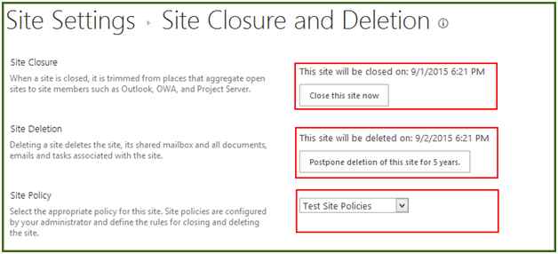 Result applied site policy in to Sub sites